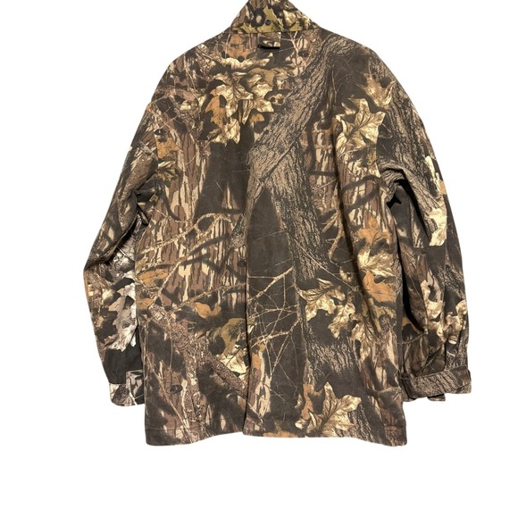 Vintage Ozark Trail Hunting Jacket Men Large 100% Cotton Mossy Oak Camo 90s - Picture 2 of 6